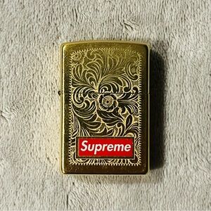 Supreme New York FW14 Brass Floral Engraved Zippo Lighter